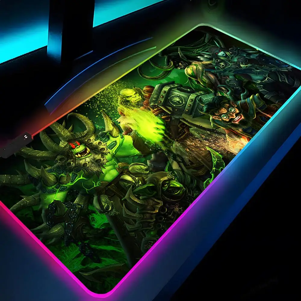 

Коврик для мыши World of Warcraft Rgb Xxl, игровой коврик для ноутбука, клавиатура с подсветкой, настольные Коврики для девочек