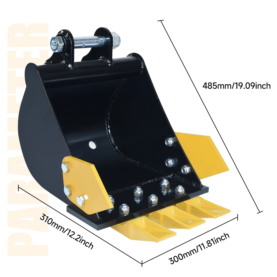 مرفق دلو حفارة صغيرة 300 مللي متر/11.81in دلو خندق للحفارات 1-3 طن لخطوط أنابيب الخنادق وإدارة النهر