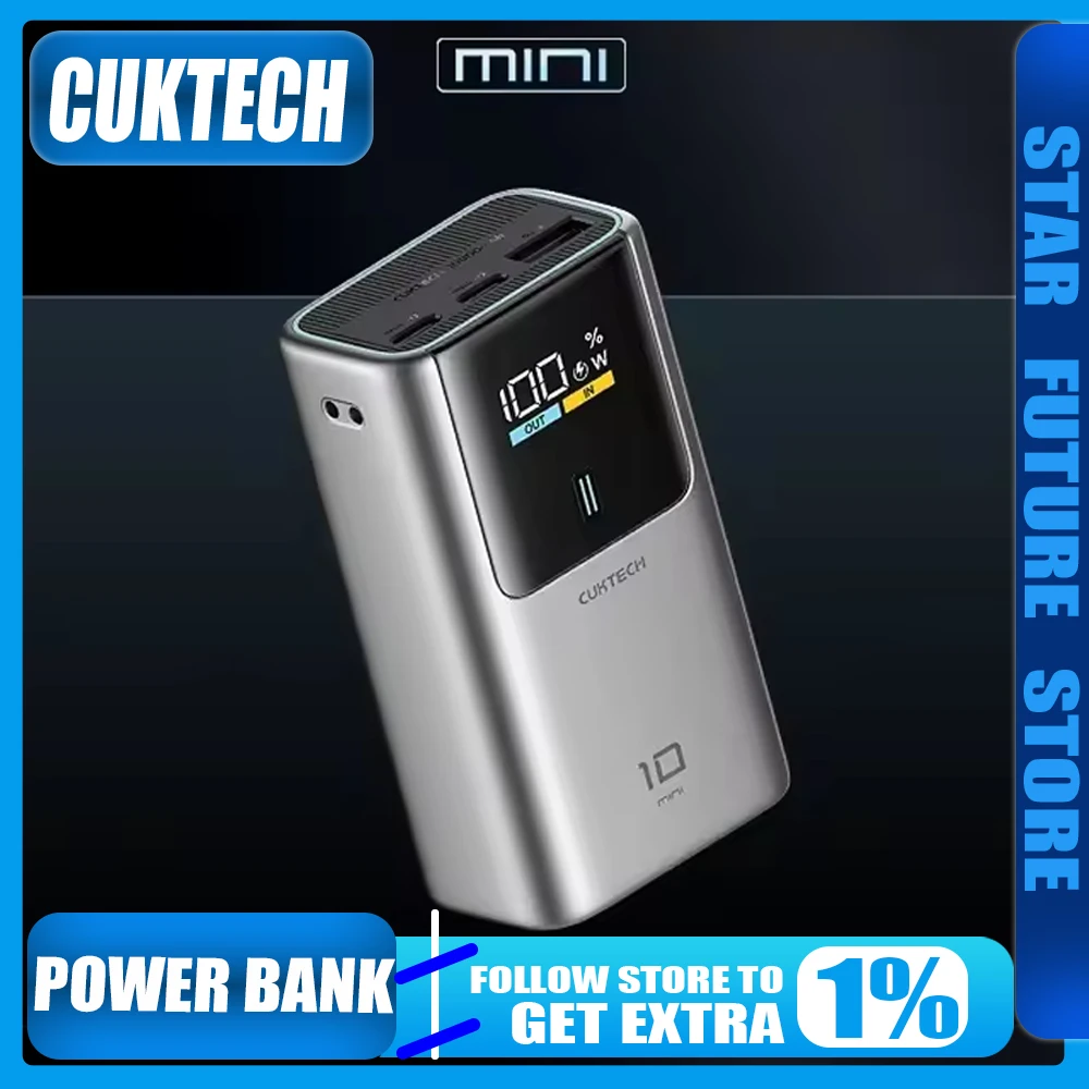 CUKTECH 10 Mini Power Bank 55 Вт MAX 10000 мАч Портативное зарядное устройство высокой емкости с быстрой зарядкой и цифровым дисплеем