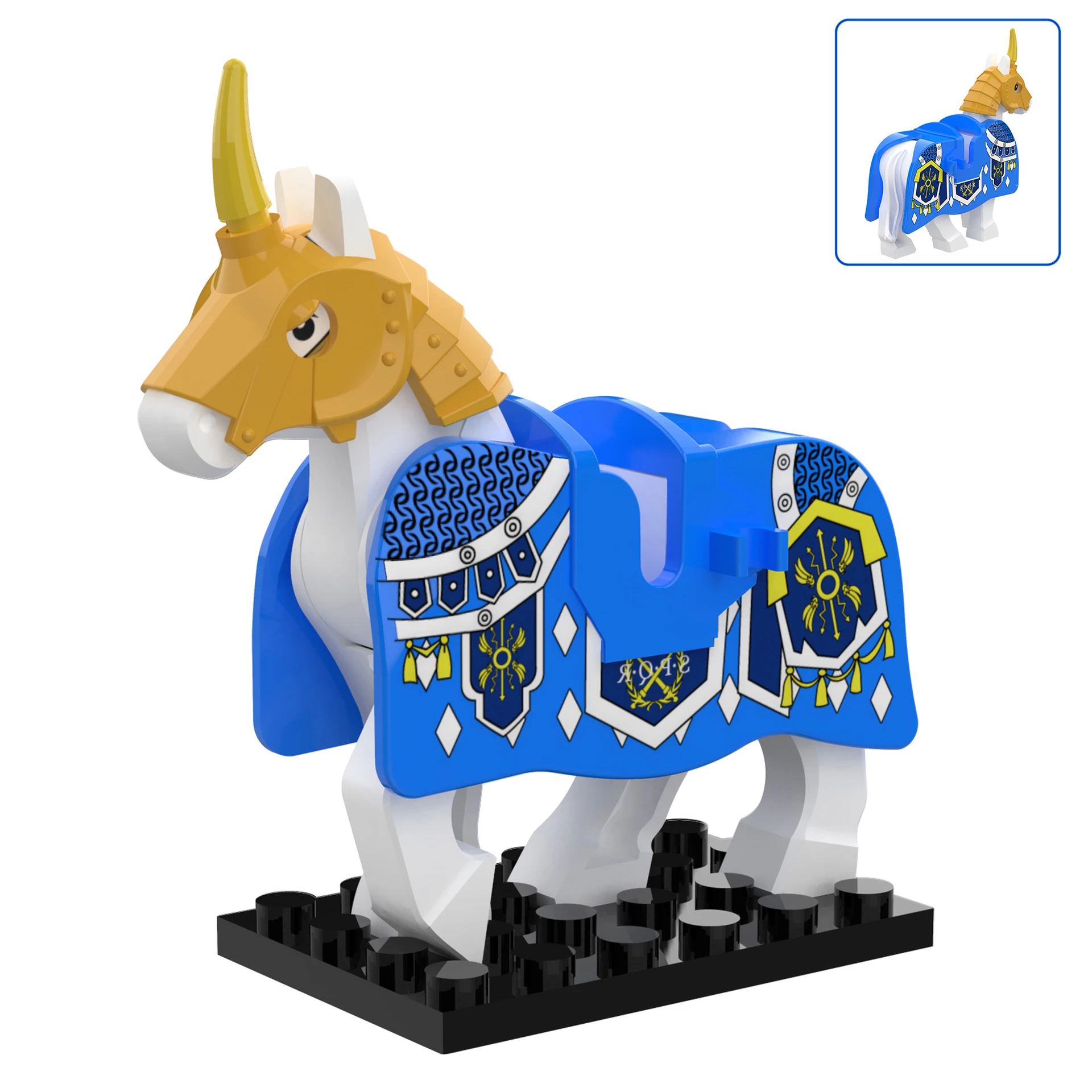 MOC 1PCS The Middle Roman Ancient Wild Horse Soldiers Mounts Building Blocks Figures Bricks Particle Toy Children Birthday Gift