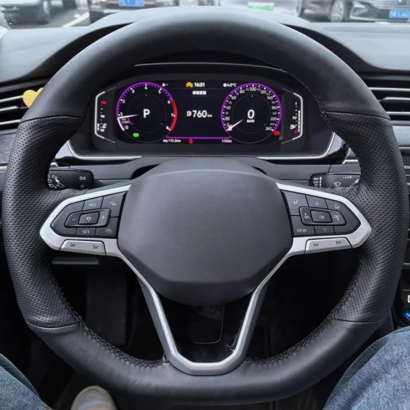 Чехол на руль из микрофибры для Volkswagen Golf 8 Mk8 Polo Jetta Passat B9 Atlas, индивидуальный дизайн