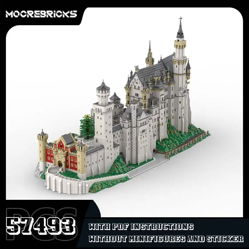 Klassisches Spielzeug Neuschwanstein Castle Bausteine Modell Weiß Architektur Kreative Ziegel Desktop Dekoration Spielzeug Kinder Geschenk