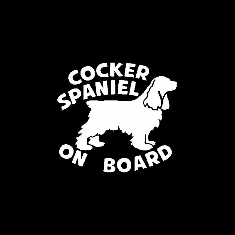 COCKER SPANIEL ON BOARD Dog Lovely Sticker Car Vinyl Decals Black Silver 15cm*13.8cm