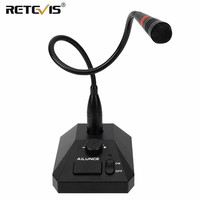 Retevis Aliunce SM01 Desktop Microphone For Walkie Talkie RT622 RT3S HD1 RA685 RT95 Two-Way Radio Handheld Mic 2pin / GP328plus