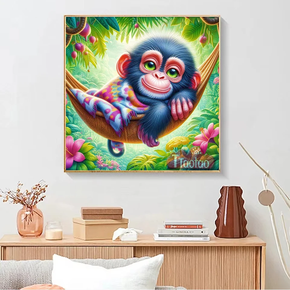 DIY 5D كامل مربع جولة فسيفساء الماس اللوحة الكرتون الحيوان الزهور حجر الراين التطريز التمساح فرس النهر القرد ديكور Poste #3