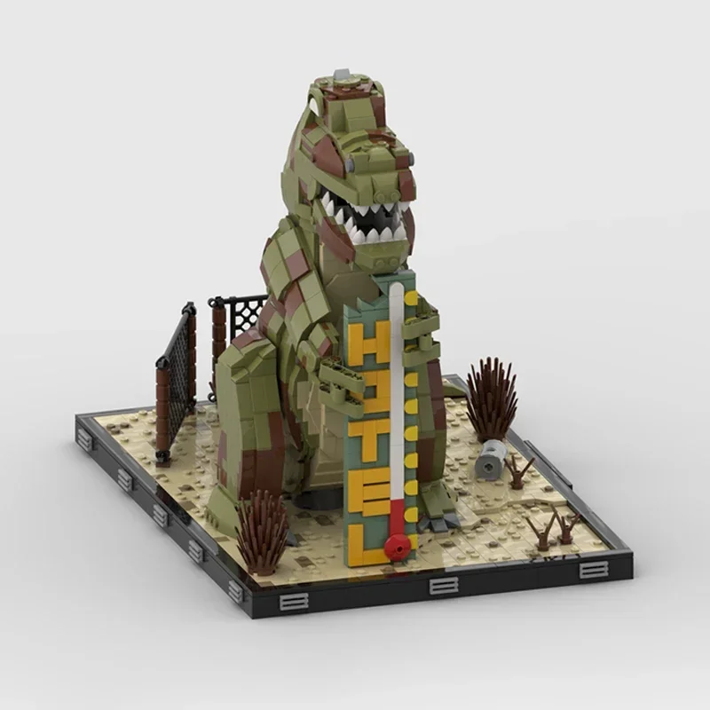 2268PCS MOC Fallout Dinky T-Rex Architecture Building Blocks Model Assembly Toys Children Festival Gifts