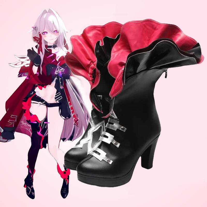 The Honkai Impact 3rd Cos Thelema Cosplay Red shoes collar customize Women Height Increase Shoes B