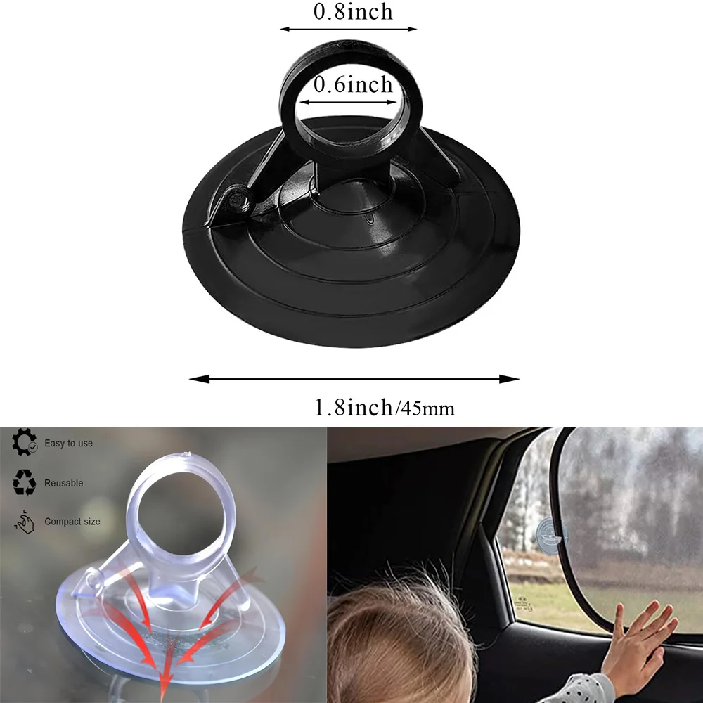 12-40PCS Car Glass Windshield Sunshade Suction Cups Vehicle Sun Visor Suction PVC Cup with Pull Ring for Kitchen Bathroom Window