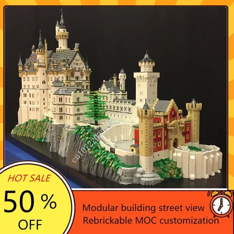 Neuschwanstein Castle Modular MOC Creative street view Model Building Blocks Architecture DIY Education Assembly Model Toys Gift