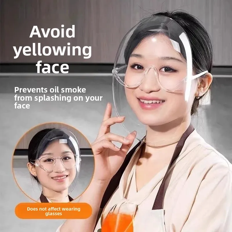 Kitchen Oil Smoke Proof Face Mask Women's Full Face Protection against Oil Splashes Cooking Essential Ladies Gadget