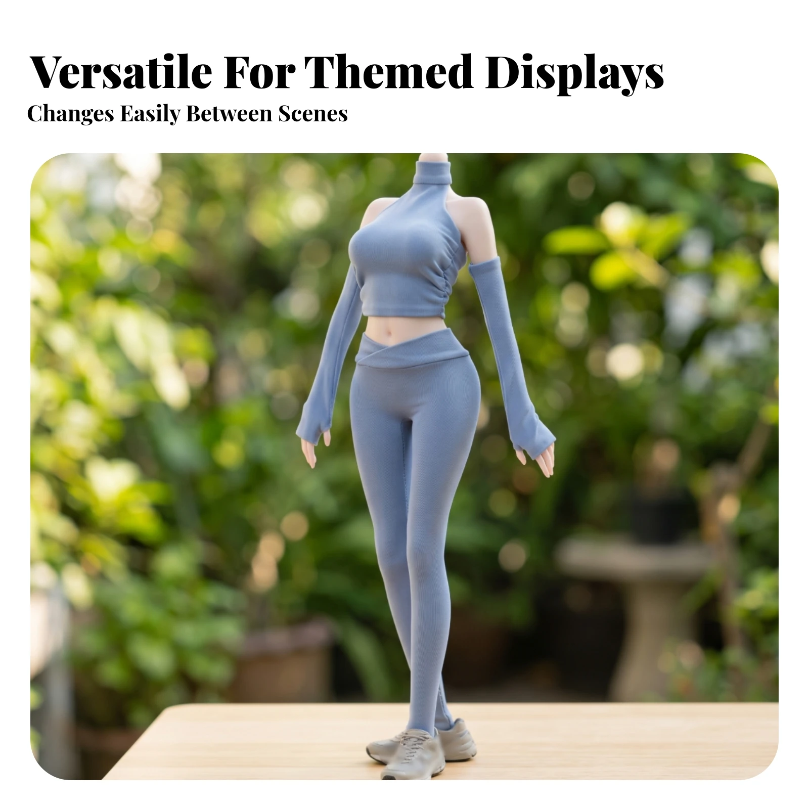 High-Neck Toy Clothing Doll Yoga Outfit Halter Crop Top Easy to Put on and Remove Doll Pants Set Sleeveless
