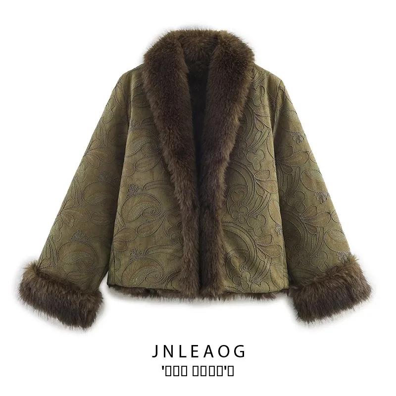 

JNLEAOG Faionable Double-Sided ort Embroidered Jaet Women's Autumn New Sle Versatile Windproof Ladies' Coat