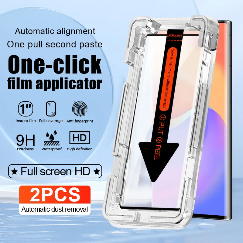 2Pcs Tempered glass Protective Film For Samsung S24 Plus S23 Ultra S24 S22 Ultra S21 Dust free cabin phone screen protector