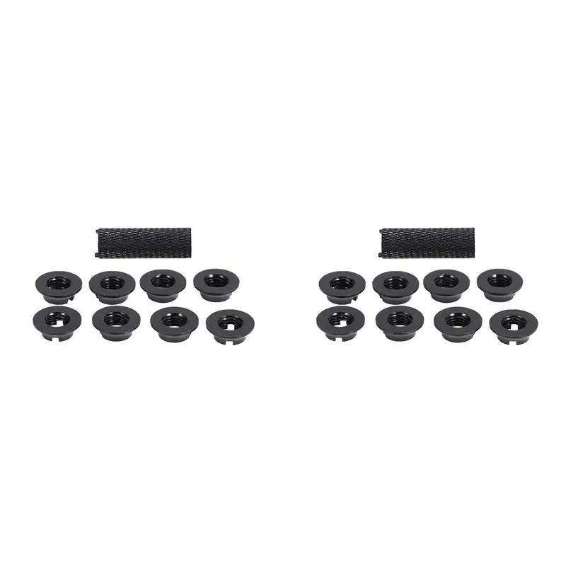 B78B-2Pcs For FUTABA Remote Control JR / Frsky Gear Switch Toggle Switch Accessories 8Pcs Aluminum Alloy Nut Black