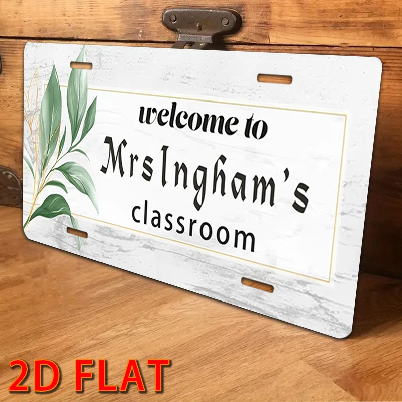 1 قطعة مخصص المعلم الفصول الدراسية لافتة للباب اسم شخصي علامة معدنية غرفة نوم تسجيل جدار غرفة الفن 6x12 بوصة