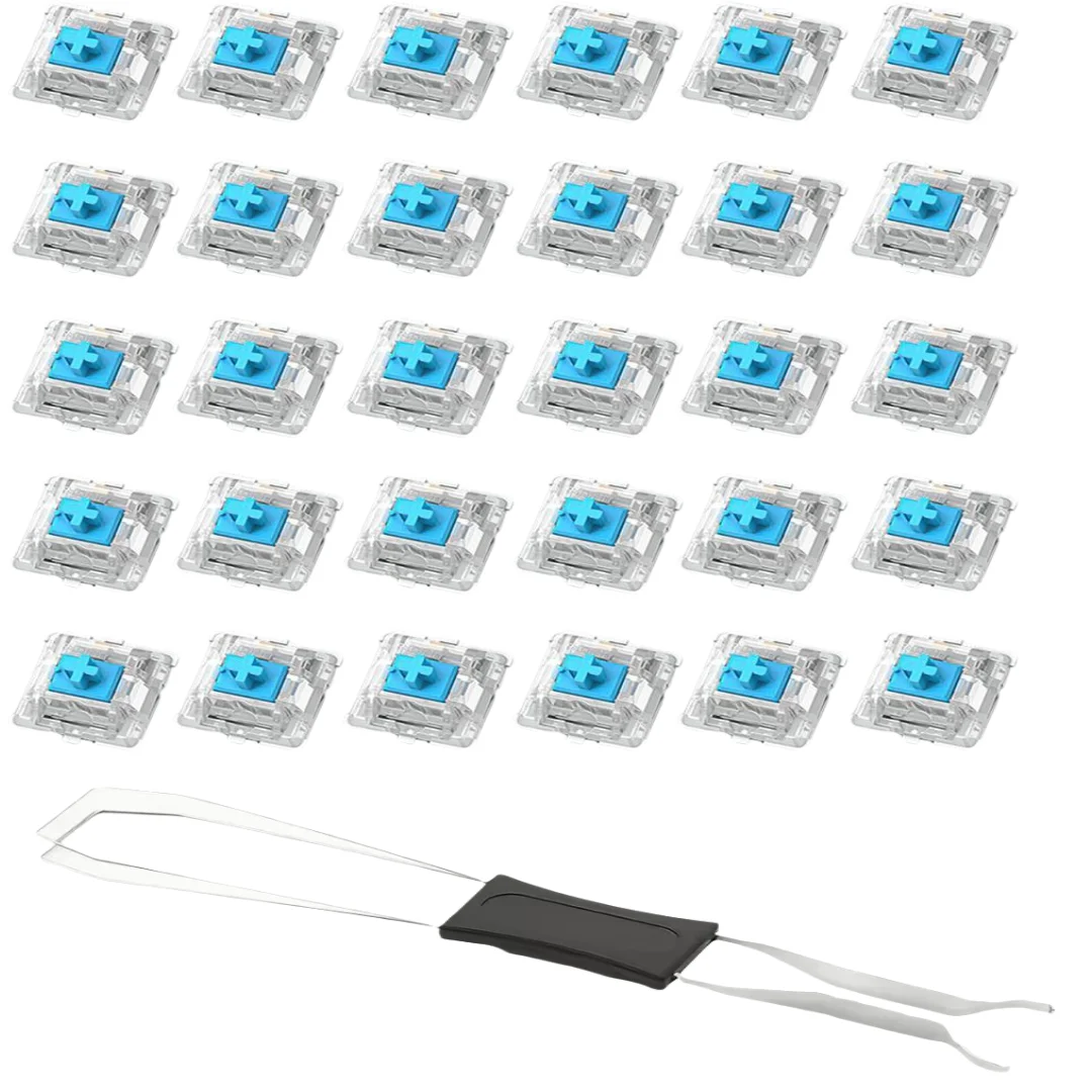 100pcs Practical Blue Switch - Hot-Swappable MX Cross Shaft, Crisp Key Feel, Perfect for Gaming, Typing, and Office Use
