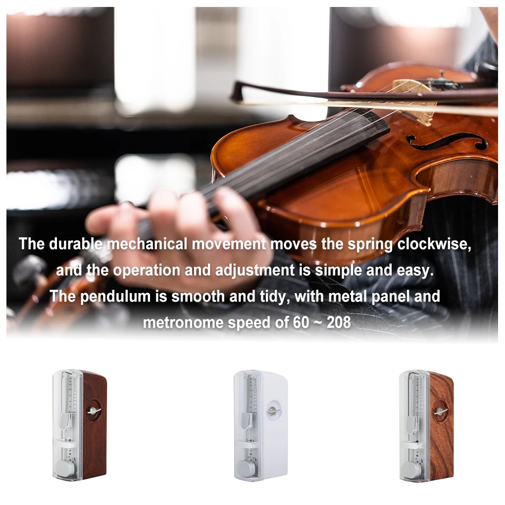 Guitar Metronome Mechanical Adjustable Electric Acoustic Musical Instruments 60-208 Beat Training Parts Trainer  Wood