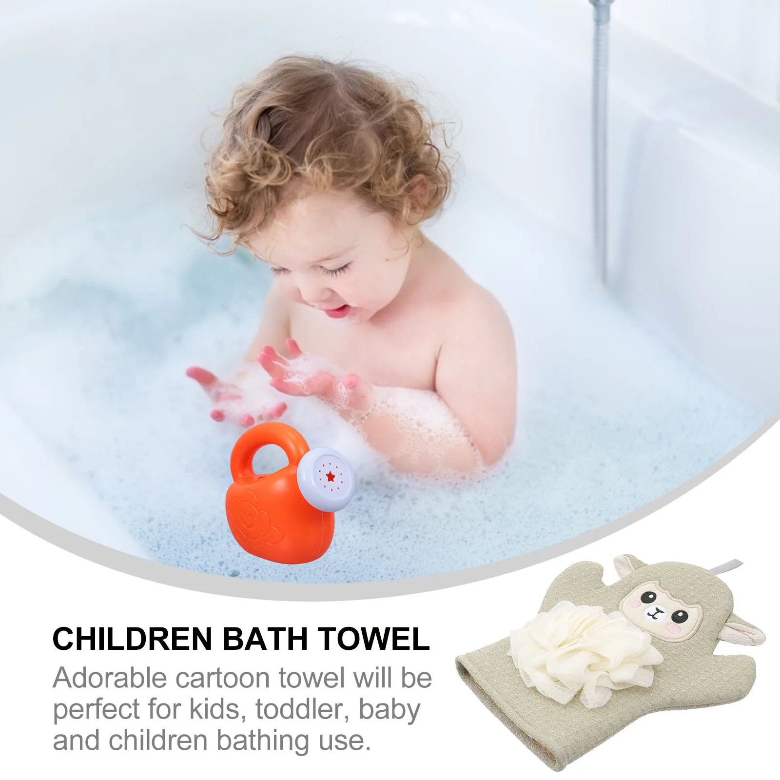 

Cartoon Animal Kids Bath Towel Exfoliating Shower Glove Soft Scrubbing Towel for Baby Toddler Children Bath Scrubber