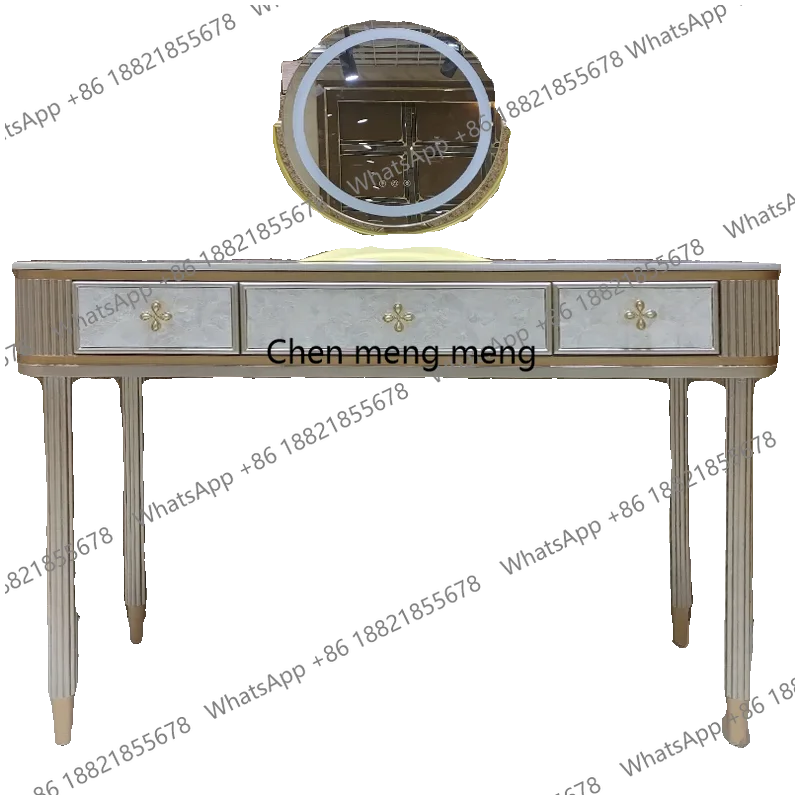 Light luxury shell style dresser makeup table with light