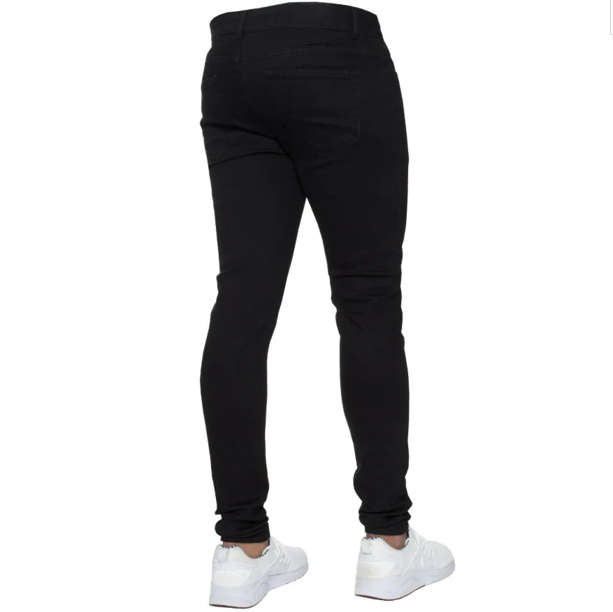 Black Jeans for Men Cotton Stretchy Skinny Jeans High Quality Hip Hop Solid Color Slim Oversize Denim Pencil Pants Streetwear