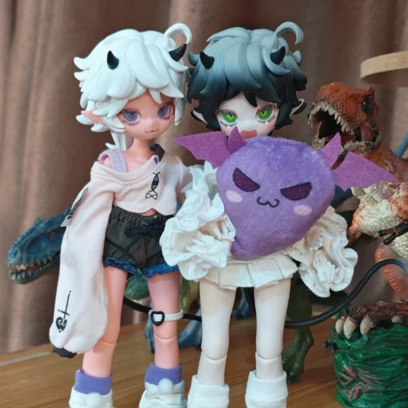 Cooze 1/8 Bjd قرون الشيطان صندوق أعمى المنقولة دمية زخرفة ألعاب رائعة الحركة المشتركة الإبداعية سطح المكتب جمع اللعب