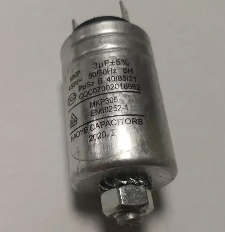 Dish Washer aluminum housing 3UF Capacitor with 2 pins 450VAC
