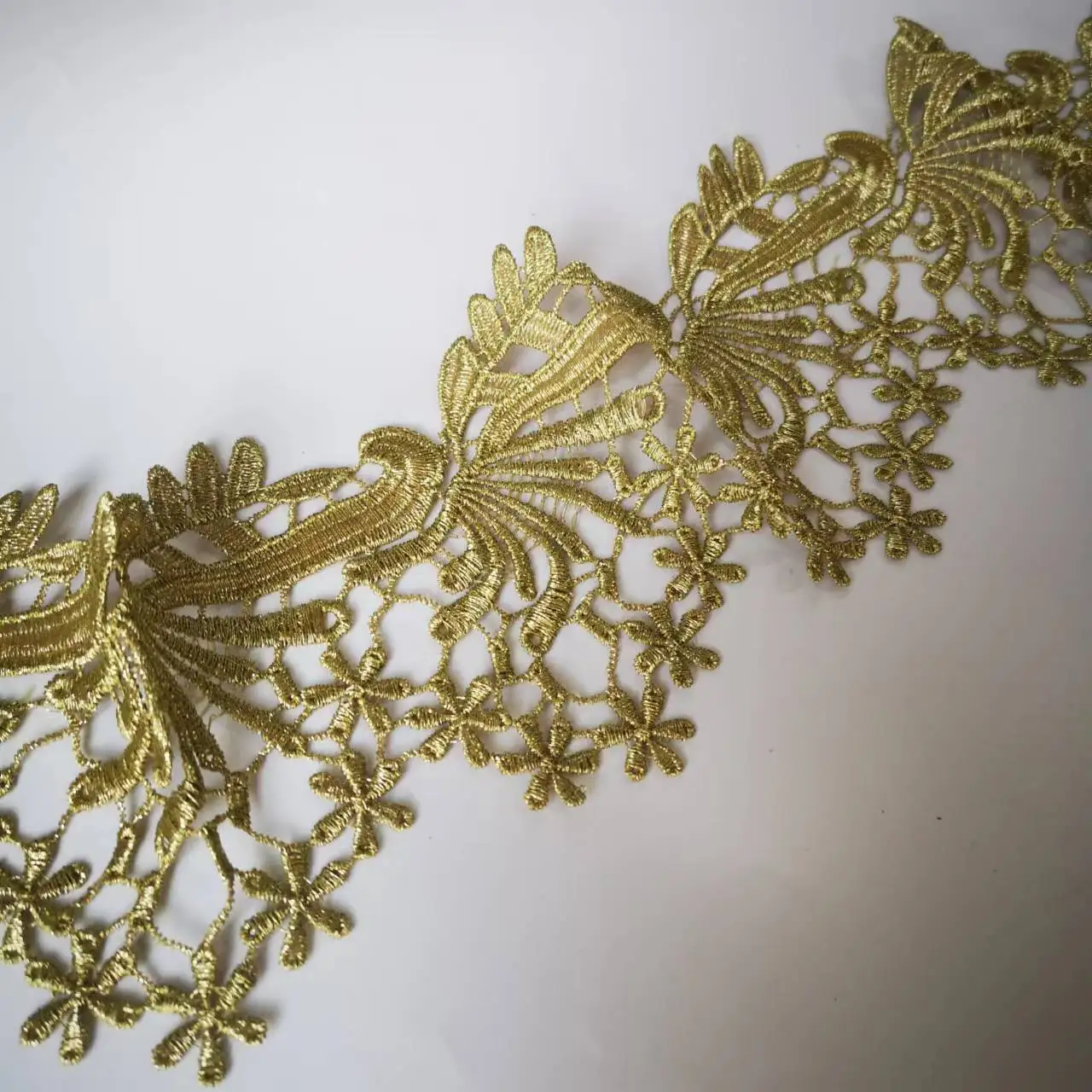 1 Yard 9cm Width Good quality Gold Venice Lace Trim Wedding DIY Crafted Sewing Flower Venise Lace Trim Fabric