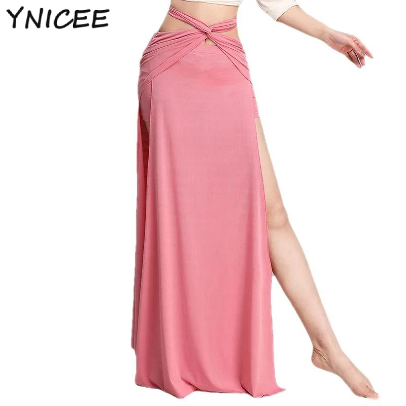 Adult Elegant Belly Dance Wrap Tie Skirt  Women Sexy Maxi Spilt Long Spanish Costume Swing Dress Bandage Clothes Dancerwear