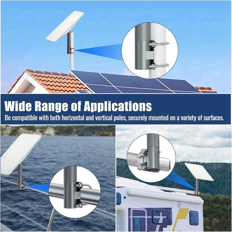 Universal Mount U-Bracket   V2 Dish Roof Mast To Pole To Pipe Bracket Adapter