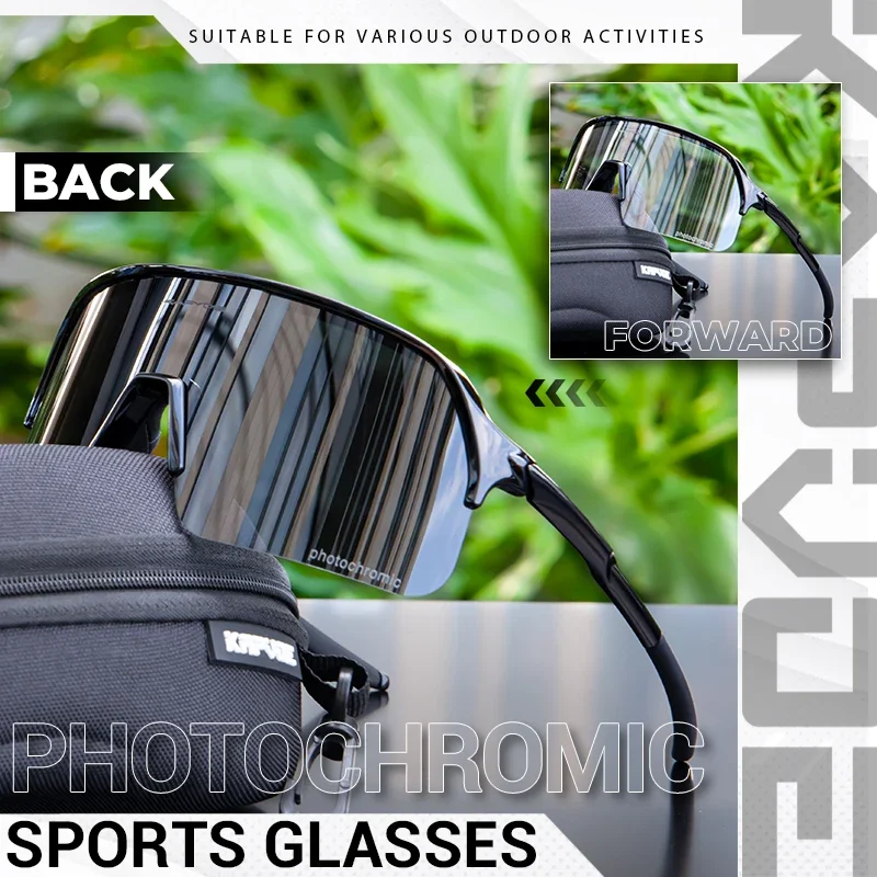 Kapvoe Photochormic Radfahren Gläser Männer Frauen UV400 Sonnenbrille Sport Casual Gläser Laufen Radfahren Baseball MTB Outdoor Brillen