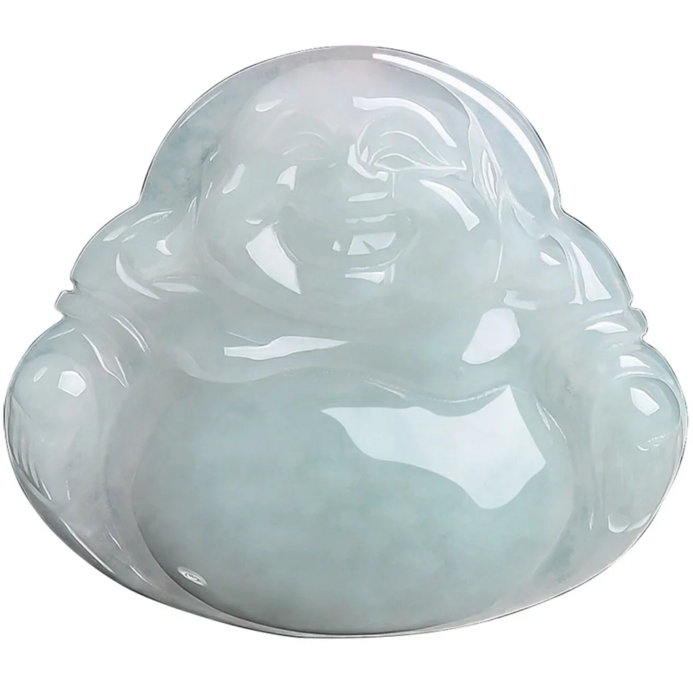 

Genuine A Grade Ice Species Burmese Jadeite Happy Maitreya Buddha Pendant Good Luck High-End Luxury Quality Fine Jewelry Gift