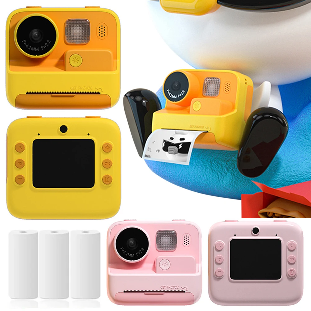 Digital Children Camera 2.0inch IPS Screen Mini Thermal Printer Camera with Thermal Print Paper Kids Camera Educational Toy Gift