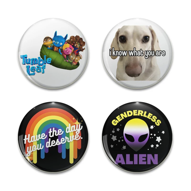 Anime Alien Ally Dog Pin,Cartoon Pawpsicle Ice Badge,funnt Words Tinplate Brooches,Breastpin for Backpack Clothes Gift Accessory