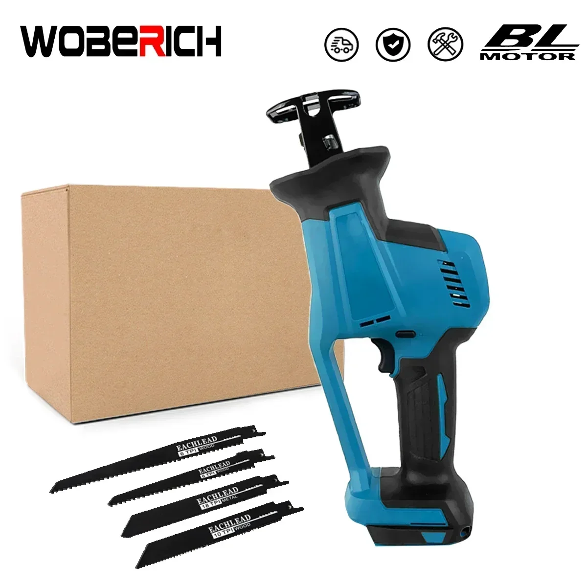 

Brushless Reciprocating Saw Electric Cordless Saw Metal Wood Cutting Power Tools For Makita 18v Battery(Without Battery)