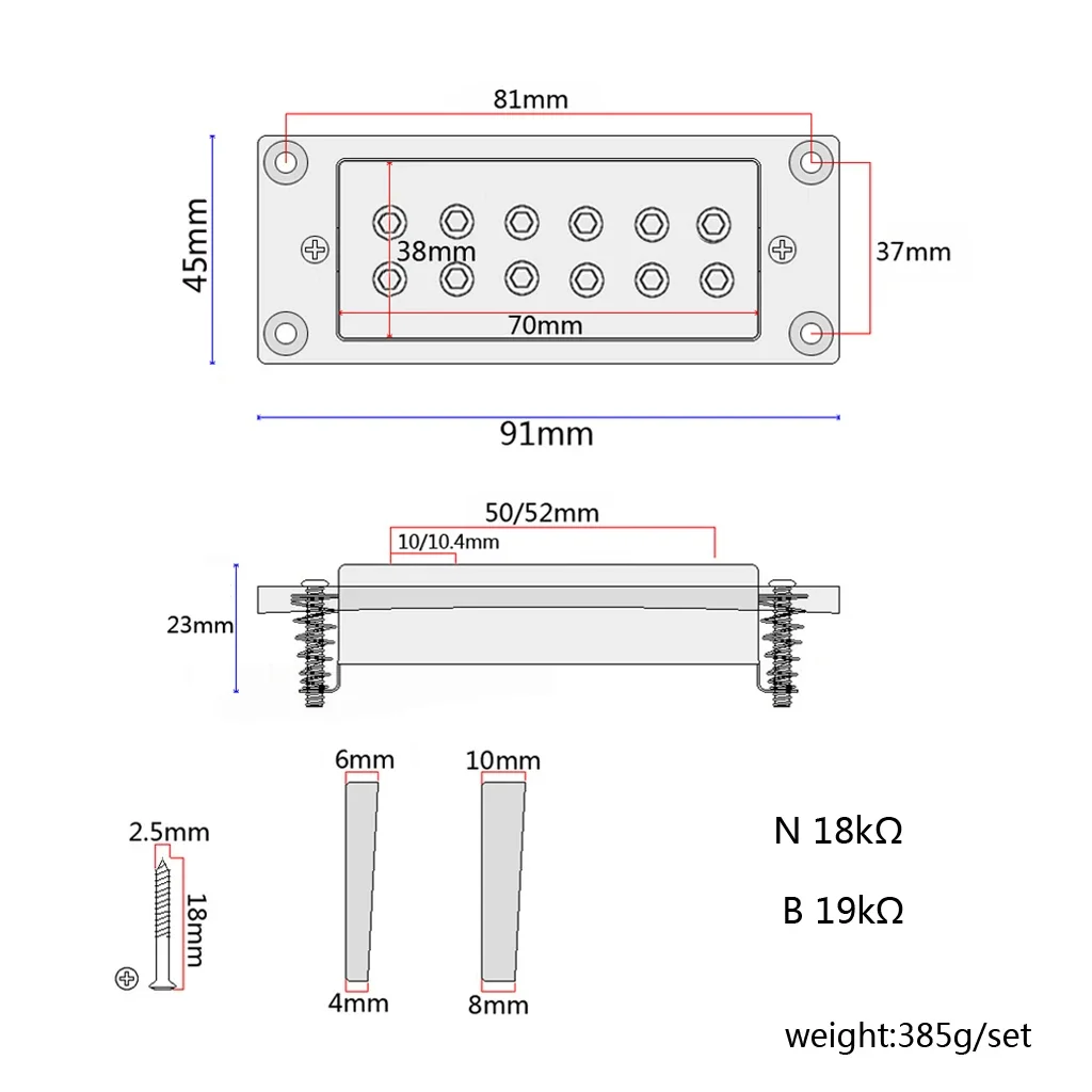Guitar  Humbucker Pickups for LP Electric Guitars with Mounting Screws