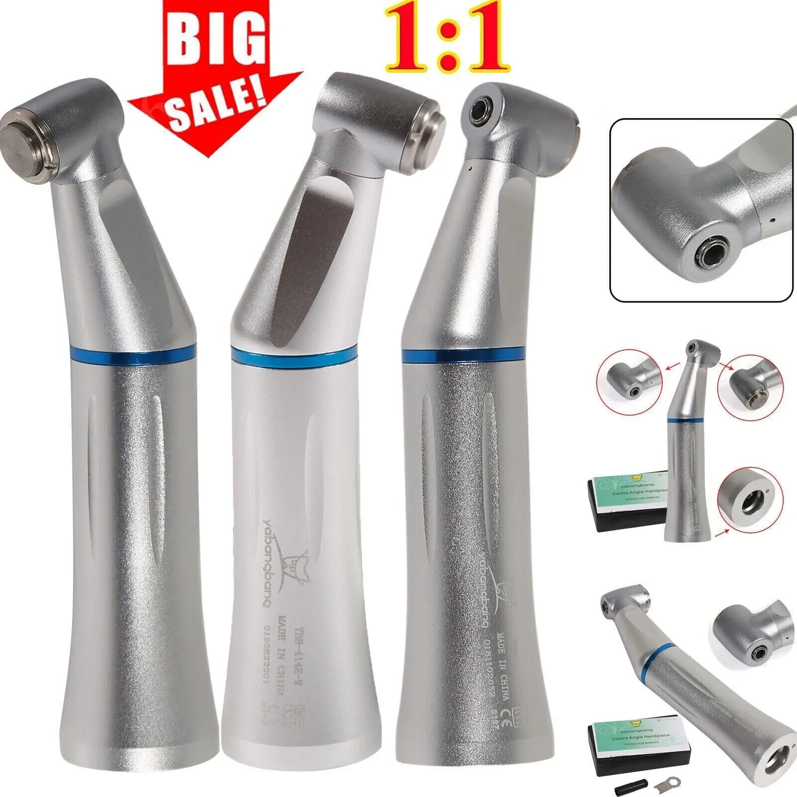 

KAVO Style Dental Contra Angle Inner Water Spray Low Slow Speed Handpiece Push Button Turbine