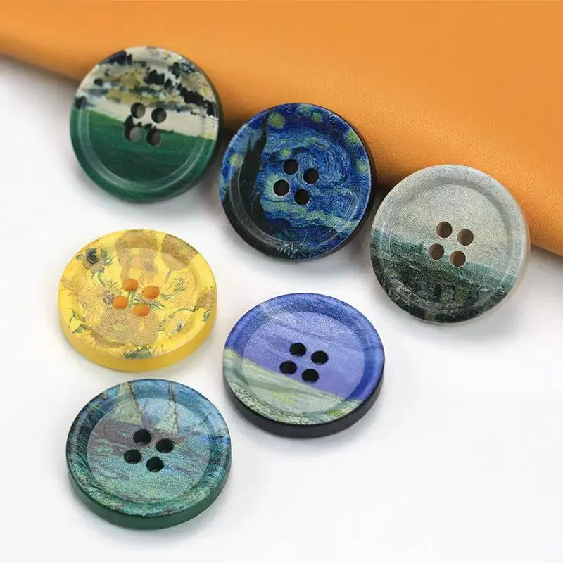 

10pcs/lot DIY New painting design button high-end resin buttons British style suit decorative buttons