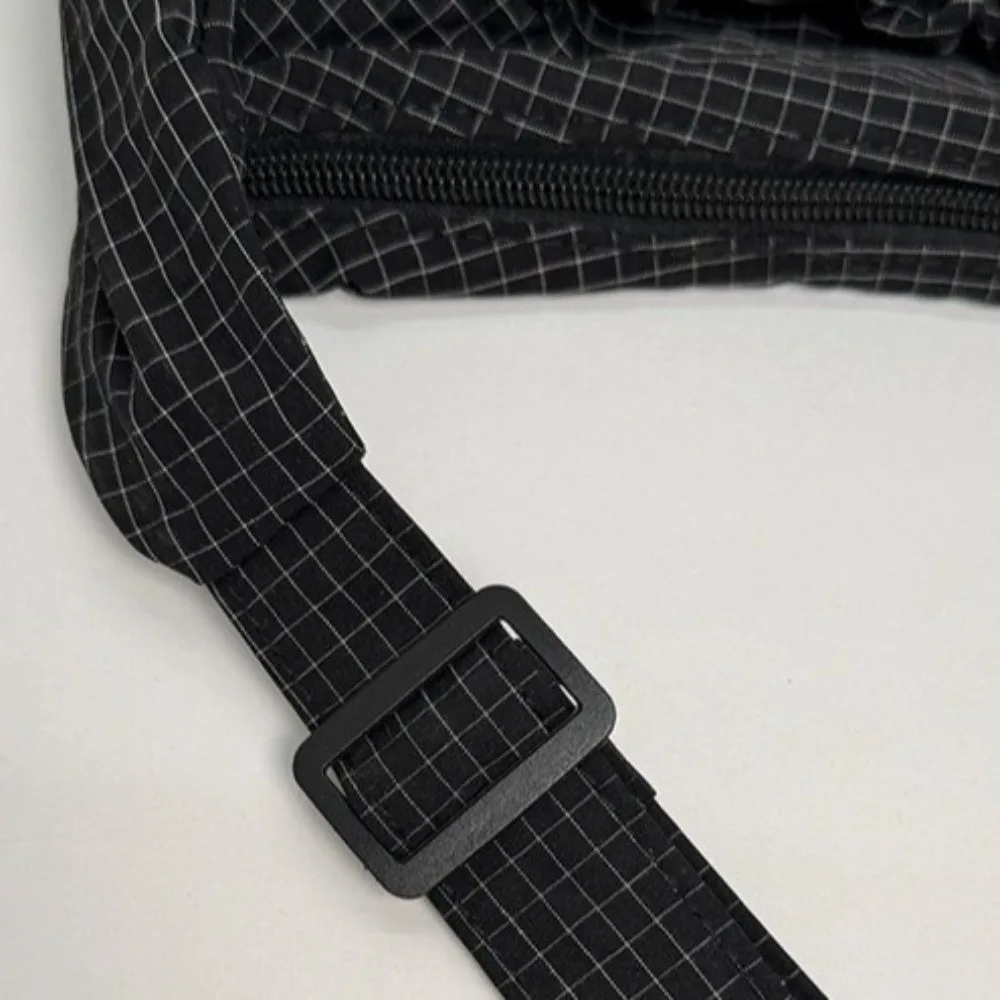 Adjustable Strap Plaid Crossbody Shoulder Bag Pleated Cloth Large Capacity Drawstring Handbag Zipper Tote