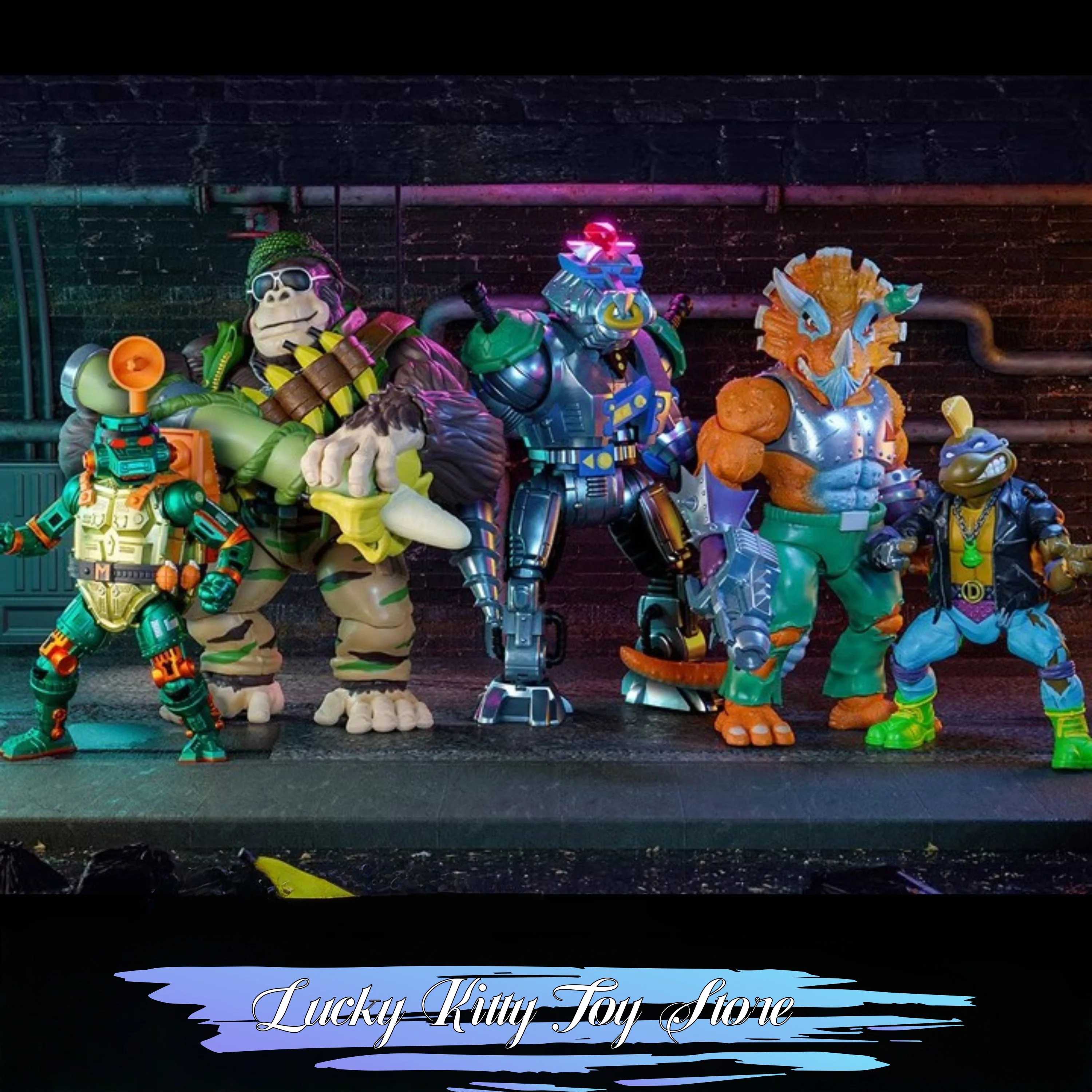 

(IN STOCK) SUPER7 S7 Teenage Mutant Ninja Turtles Wave 7 Action Figures - Punk Donatello, Gorilla & Dinosaur Collectibles