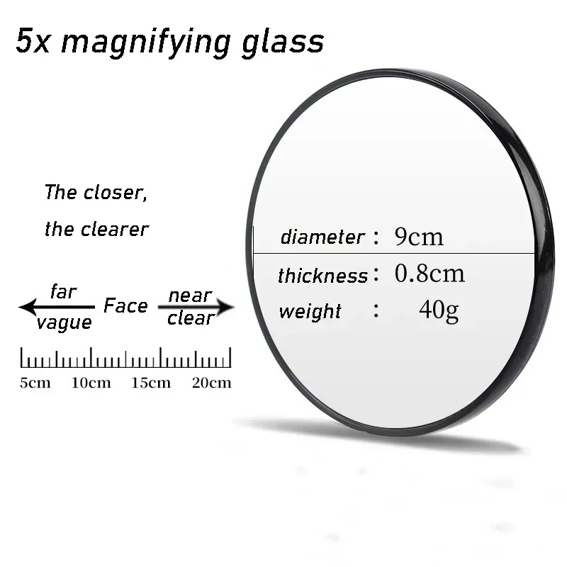 5/10/15X Hoge Vergroting Mee-eter Vergrootglas Make-Up Spiegel Vrouwelijke Nieuwe Zuignap Type Vergrootglas Draagbare Spiegel