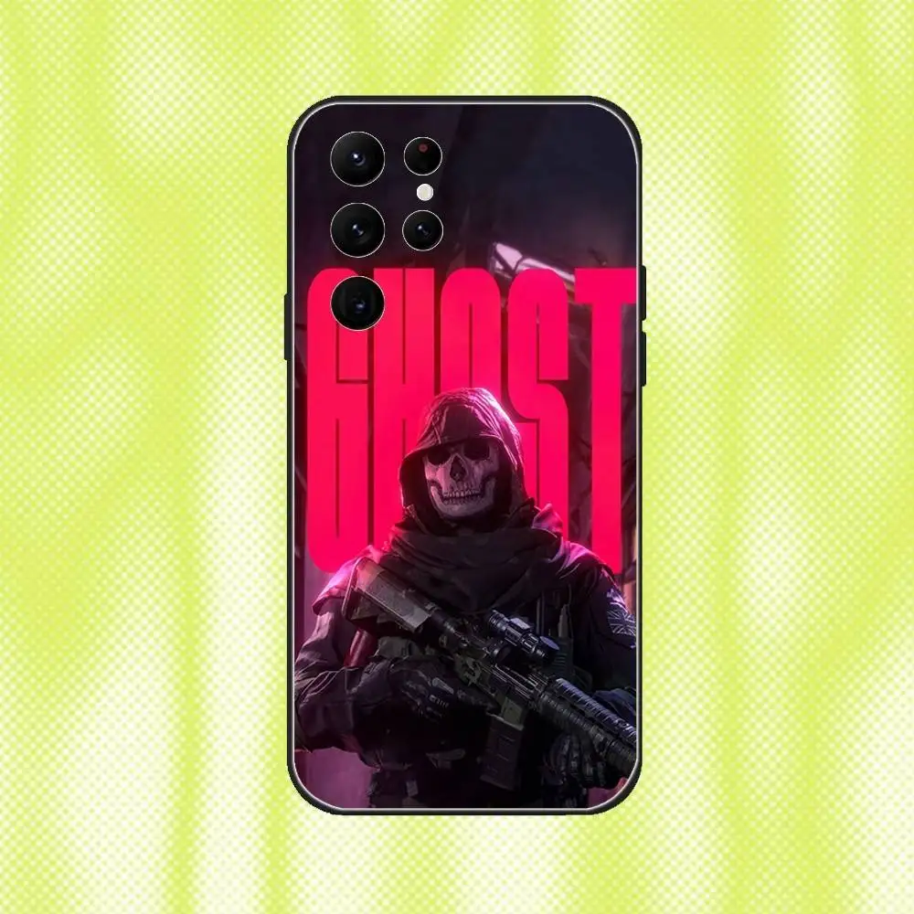 Ghost COD Call Of Duty Phone Case For Samsung S 25,24,23,22,30,21,10,9,Ultra,Plus,Lite,FE,4,5G Black Soft Case