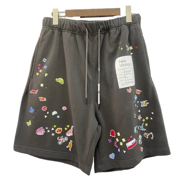 2025 Summer New American Style Cartoon Anime Printed Men's Loose Casual Sports Shorts Five Leg Pants