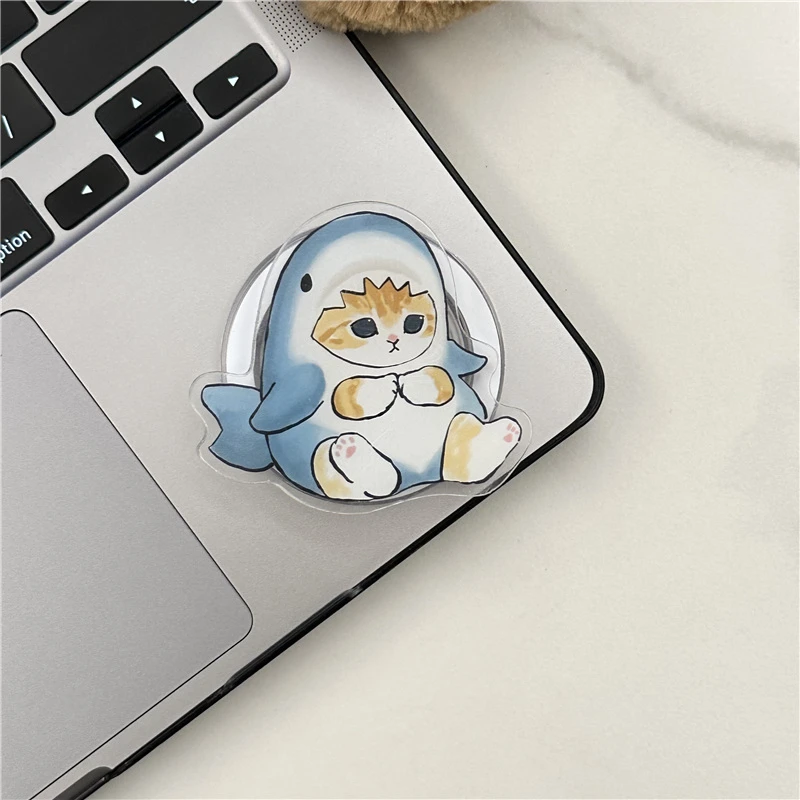 Soporte de teléfono acrílico con Gato 3D, accesorio bonito para iPhone 15, 11, 12, 13, 14 Pro, agarre de gatito coreano, soporte de dedo plegable Magsafe