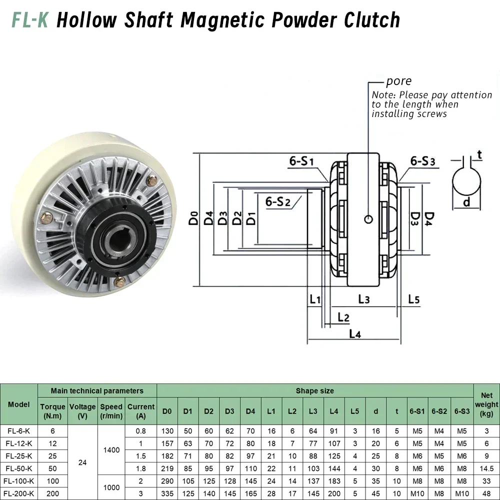 DC24V Magnetic Powder Clutch Particle Clutch Tension Controller Kit 0.6-40kg for Winding Textile Machine Torque Speed Control