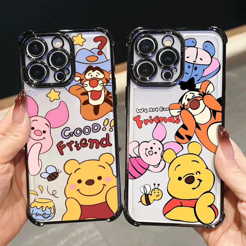 

Good Friends Winnie Piglet Tigge Luxury Case For iPhone 17E 17 16 Pro 15 14 13 12 11 Pro Max Air 16 E Plus Silicone Phone Cover