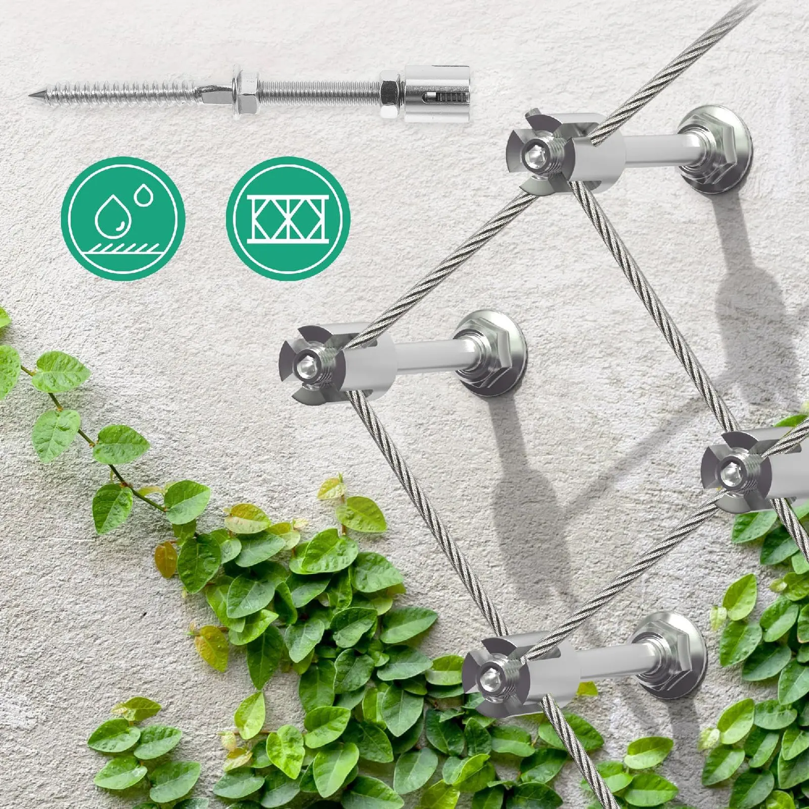 Trellis Screw Stainless Steel Wire Rope Clamp for Climbing Plants Outdoor Vine Anchor Fixing 3Mm Wire Ropes Garden Trellis Screw - view 5
