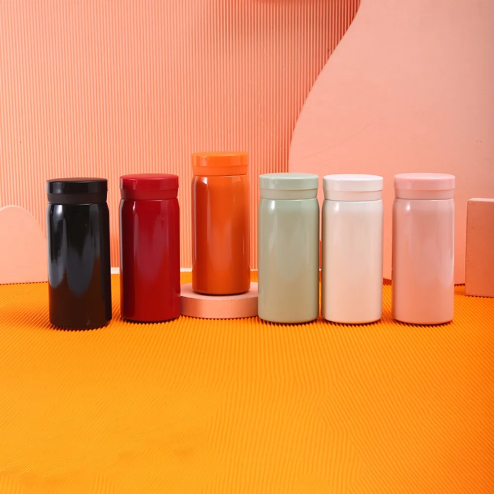 Cute 304 Stainless Steel Mini Drinking Bottle 200ml/300ml Insulated Heat Preserving Cup Portable Vacuum Travel Water Bottle Gift