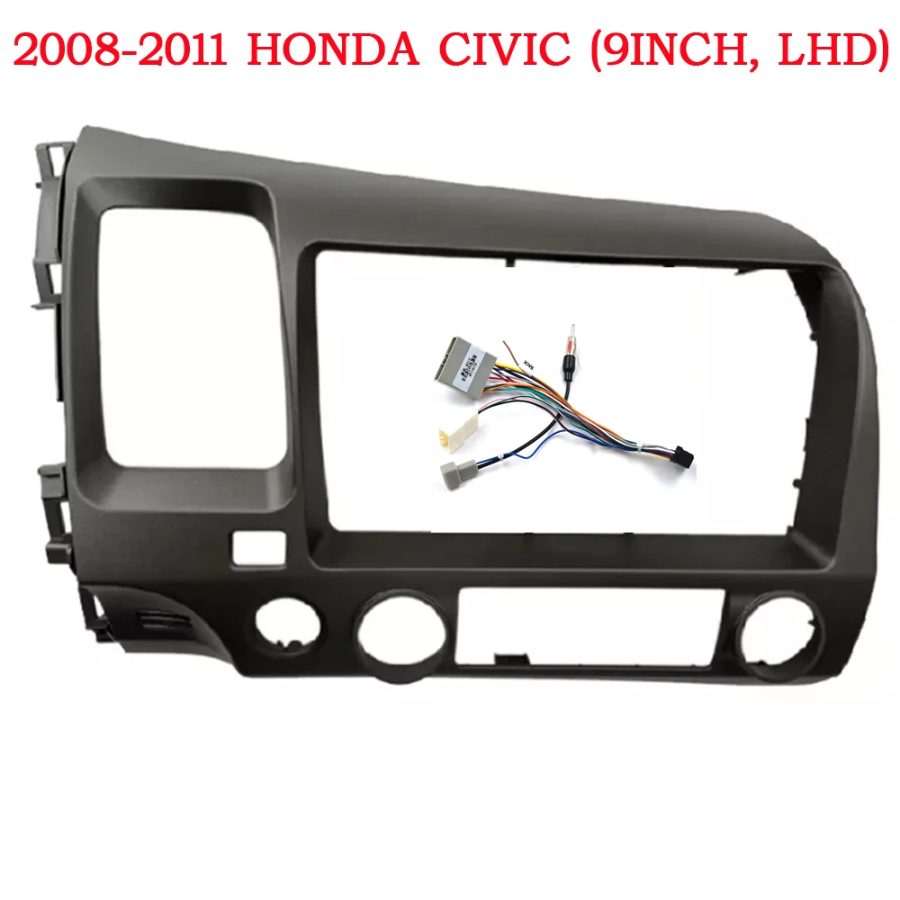 9 Inch For Honda CIVIC 2006-2011 Car Radio Android Stereo GPS MP5 Player Panel Casing Frame 2 Din Head Unit Fascia Dash Cover