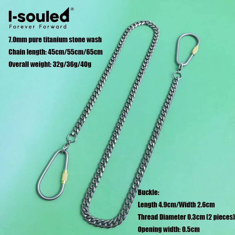 7.0mm pure titanium stone washable six sided chain bird chain simple and fashionable