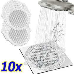 Disposable Shower Drain Mesh Stickers Waterproof Adhesive Drain Covers Bathroom Hair Catchers for Floor Sink Strainer Protector